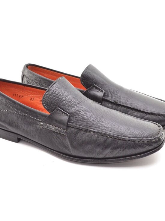 Santoni Other - Men Santoni 81747 Black Grain Driving Moc Loafers 9.5 D